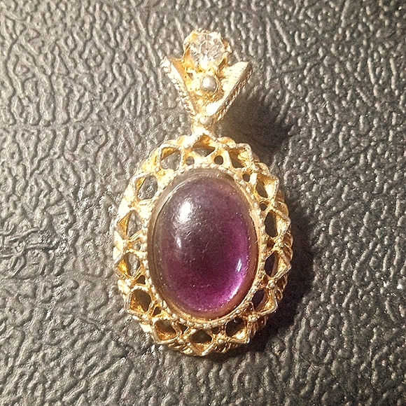 S925 Silver Gold Plated Purple Dragon Crystal Ladies Pendant Retro Fashion - Picture 1 of 3